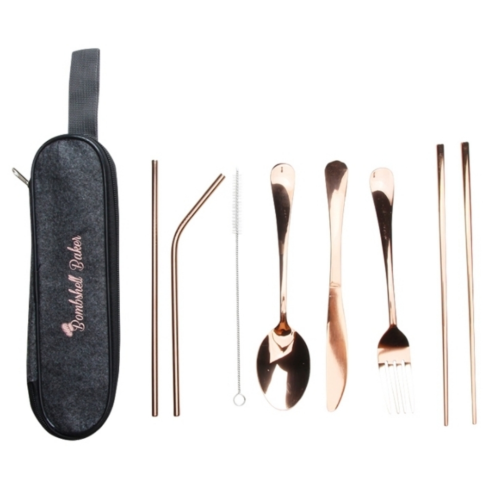 Rose Gold Travel Tableware Set